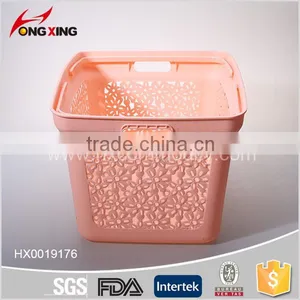 Nice Flower Design Plastic Picnic Basket With Lid and Handle thumbnail-3