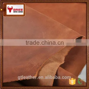 Cow Split Finished Crazy Horse Pattern Leather Vintage for Shoes & Belt thumbnail-3