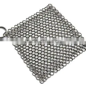 Cast Iron Cleaner Stainless Steel Chainmail Premium Scrubber Pans Pots Griddles thumbnail-1