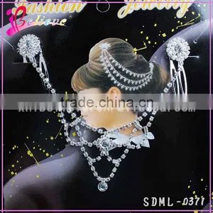 Bling Bling Crystal Bridal Headpiece Luxury Hair Jewelry Rhinestone Chain Head Jewelry thumbnail-4