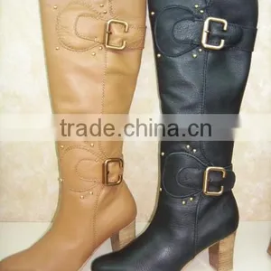 Wholesale Handmade Leather Shoes , Woman High Heel Long Boots thumbnail-1