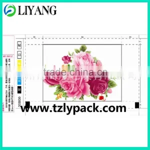 Heat Transfer Printing Film, Custom Heat Transfer, Green Leave With Red Flower thumbnail-1