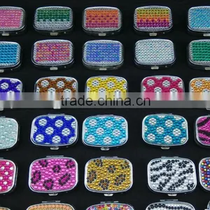 Bling Mirror Crystal Metal Bussiness Card Holder Pill Box Customized Design thumbnail-3