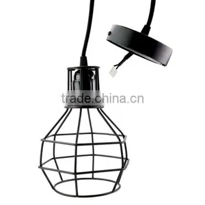 2015 Vintage Pendant Lamp Light Black Metal Iron Lampshade Lamp Cover E27 220V Loft Coffee Bar Restaurant Kitchen Lights thumbnail-3