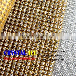 120X45cm ALUMINUM MESH RHINESTONE WITH GLUE BACK HOT FIX thumbnail-2