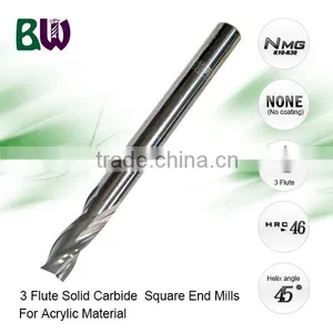 Tungsten Carbide 3 Flute Acrylic Endmill For Cutting Acrylic thumbnail-1
