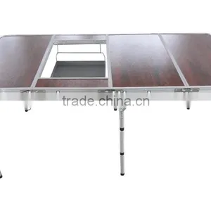 Folding Barbecue BBQ Side Table With Iron Pan/camping BBQ Grill Table Folding Legs/Camping Furniture thumbnail-1