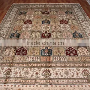 Huge Design Carpet Natural Colour Hand Knotted Handmade Persian Silk Rug Persian Handmade Silk Carpets thumbnail-1