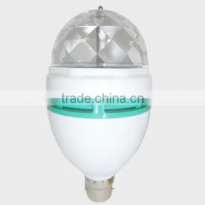 3W E27 RGB Color Changing Rotating LED Crystal Magic Ball Light thumbnail-2