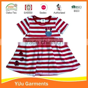 Yarn Dyed Stripes Baby Girl Cotton Dresses Children Eco-friendly Material thumbnail-1