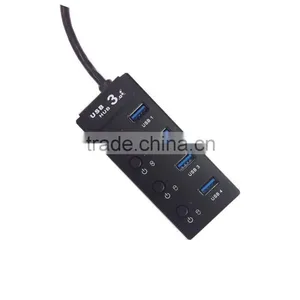Powered USB 3.0 4-Port Compact Hub 5Gbps Transfer Rate With a Built-in 12" USB 3.0 Cable thumbnail-3
