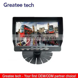 Factory Best 7inch Digital LCD Rear View Monitor Support 4-CH Inputs With Quad Function thumbnail-1