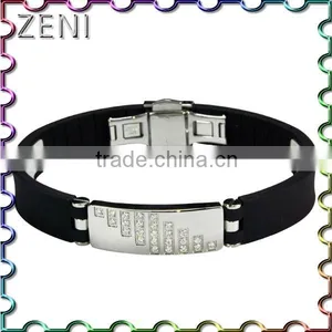 2016 Most Popular Silicone 316L Stainless Steel Energy Fashion Bracelet thumbnail-5