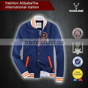 2015 New Men Leisure Fleece Teenagers Fleece Jacket for Popular Baseball Uniform thumbnail-1