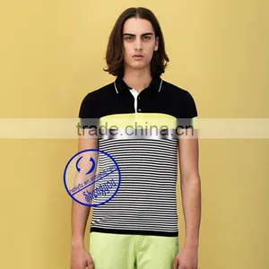 Fashion T-shirt for Men Stripe Polo Shirt Made in China thumbnail-4