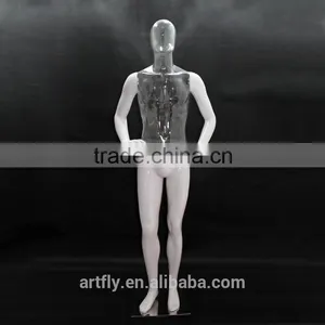 High Gloss White and Transparent Unbreakable Plastic Mannequin thumbnail-3