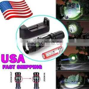 China XM-L T6 LED Flashlight Torch Lamp Zoomable+18650 Battery+Charger thumbnail-2