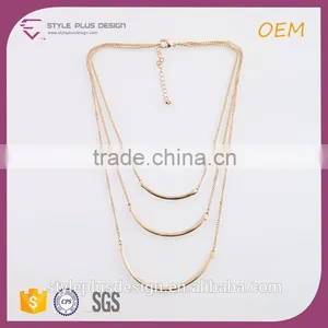 N72466I02 22k Gold Jewelry Three Layer In Necklace Set From Long Elegant Necklace thumbnail-1