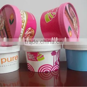 350ml Ice Cream Use Paper Printed Cups With Spoon and Lid thumbnail-5