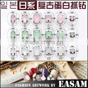 Japaness Style Claw Setting Moonstone Acrylic 3D Rhinestone for Nail Art Decoration thumbnail-1