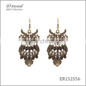 2016 Fashion Designs Women's Vintage Jewellery Earrings Bohemian Style Owl Gold/Silver Plating Drop Earrings thumbnail-3