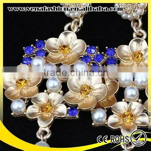 Hanging Indian Flower Tassel Artificial Pearl Earrings thumbnail-6