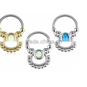 Gems Body Jewelry Fake Nose Hoop Rings Septum Clicker Non Piercing HOT thumbnail-3