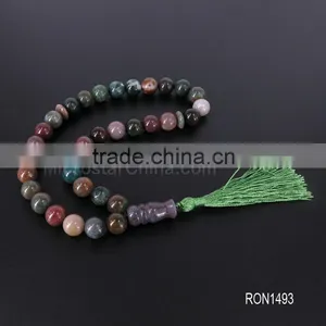 Allah Misbaha Cheap Tasbih Muslim Small Size 8mm Grey Agate Prayer Beads Tesbih thumbnail-3