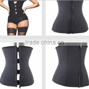 2016 Hot Sales Black Sexy Plus Size Clip And Zip Waist Training Corset Waist Trainers 3xl thumbnail-1