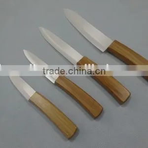 Bamboo Handle Ceramic Blade Knife Set in PP Strip Holder thumbnail-3