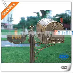 European-style Villa Outdoor Garden Rain Proof Retro Black Mailbox Aluminum Die Casting Mailboxes thumbnail-5
