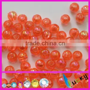 Orange ab Color Clear Round Acrylic Beads Colorful ab Effect With Holes 3mm to 16mm for Jewelry Necklace,bracelet thumbnail-1