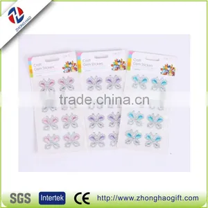 Crystal Self Adhesive Rhinestone Butterfly Sticker for Hobby thumbnail-1