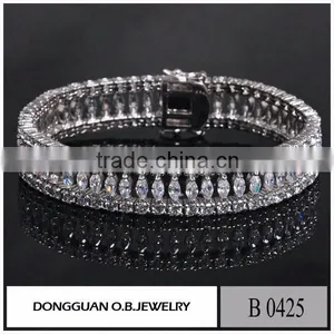 Wholesale 925 Silver Clear Diamond Stone Bracelet Jewelry thumbnail-1