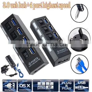 High Speed USB Hub 4 Ports USB 3.0 Hub Hub USB On/Off Switch For Computer Peripheral Accessorie thumbnail-2