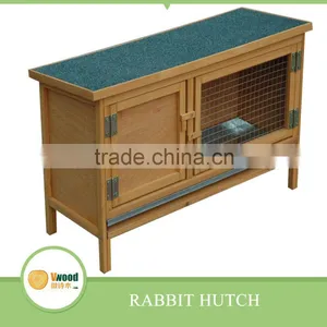 Wooden Yellow Rabbit Hutch thumbnail-1