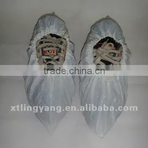 White CPE Shoe Covers Disposable Medical Use thumbnail-1