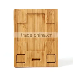 Wholesale Bamboo Mobile Phone Stand Wood Stand for IPad With 4 Hidden Slots thumbnail-1