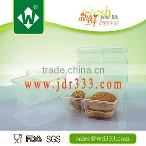 2 Compartments Plastic Microwave Office Lunch Box thumbnail-1