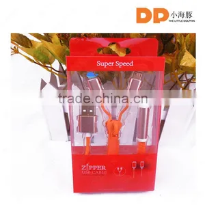 Multifunctional Mobile Accessories 2 in 1 Zipper Usb Cable for Iphone and Android Charger thumbnail-6