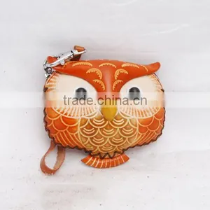 Handmade Leather Large Owl Coin Purse thumbnail-3