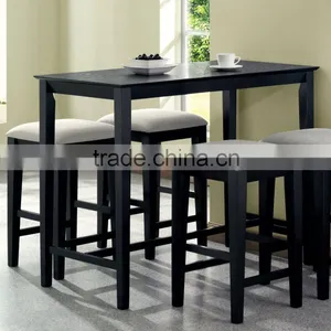 Factory Price Plain Black and White Finish Restaurant Dining Table and Chair thumbnail-2