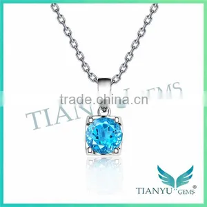 Wholesale Blue Cubic Zirconia Pendants Charms Necklace thumbnail-1