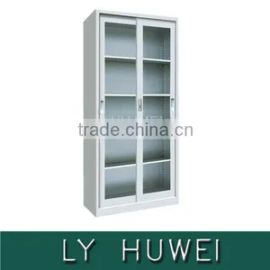 Glass Sliding Door Metal Bookcase thumbnail-1