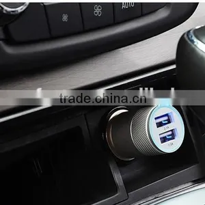 Mini New Colorful 2.1 A Double USB Aluminum Alloy Car Charger thumbnail-3