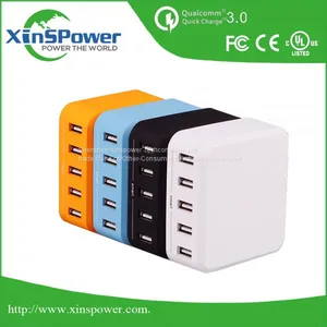 High Quality Desktop Type 5 Ports 5V 8A EU Plug Travel USB Charger With FCC UL CE Certification thumbnail-1