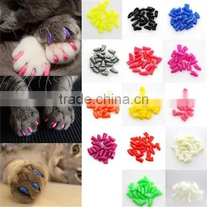 Soft 20 PCS Nail Covers Caps Claw Caps Paw Covers for Cat Pet Kitten With Glue thumbnail-3