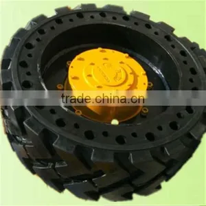 7.50-16 Solid Skid Steer Loader Tires, Shredded Tires thumbnail-1