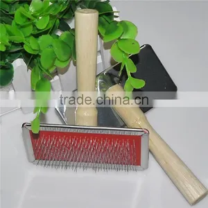 Pet Grooming Tool Wooden Dog Slicker Brush thumbnail-1