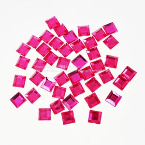 Pink 15mm Large Square Rhinestone Stickers thumbnail-1
